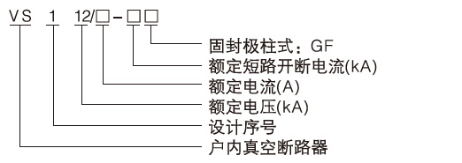VS1-12永磁戶內高壓真空斷路器型號含義1